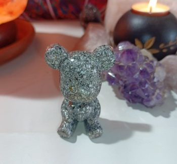 Orgonita Nounours coeur copeaux d'aluminium 30 gr.