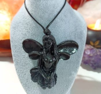 Pendentif Orgonite Fée 2 Ailes de Magnétite - 15 gr.
