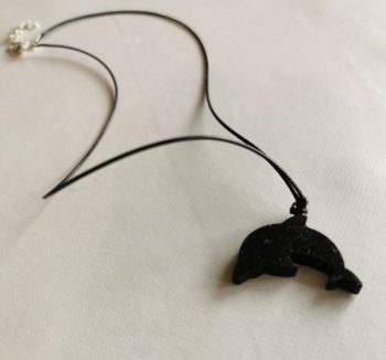 Pendentif orgonite Dauphin Magnétite 4 gr.